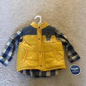 NWT 3T button down & vest